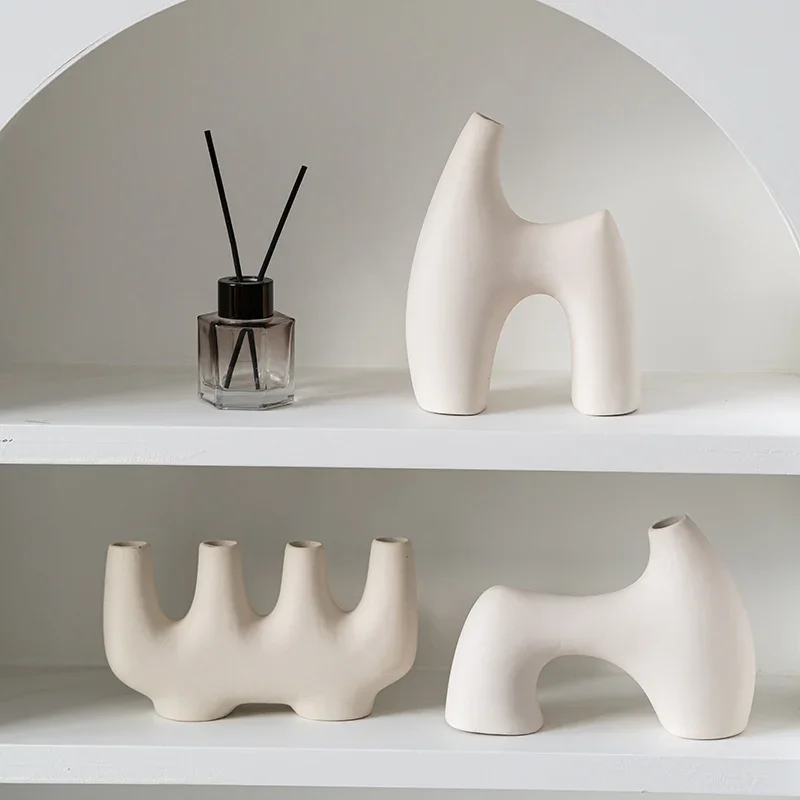 Современная искусственная банка керамическая белая декоративная ваза в