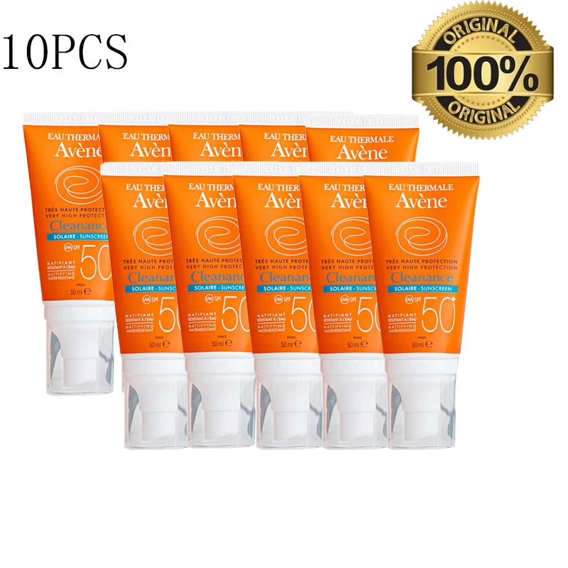 

10PCS Avene Face Solar Suncreen Refreshing Double Care Oil Control Sunscreen 50ml SPF50+PA++ for Oil Acne Skin 50ml