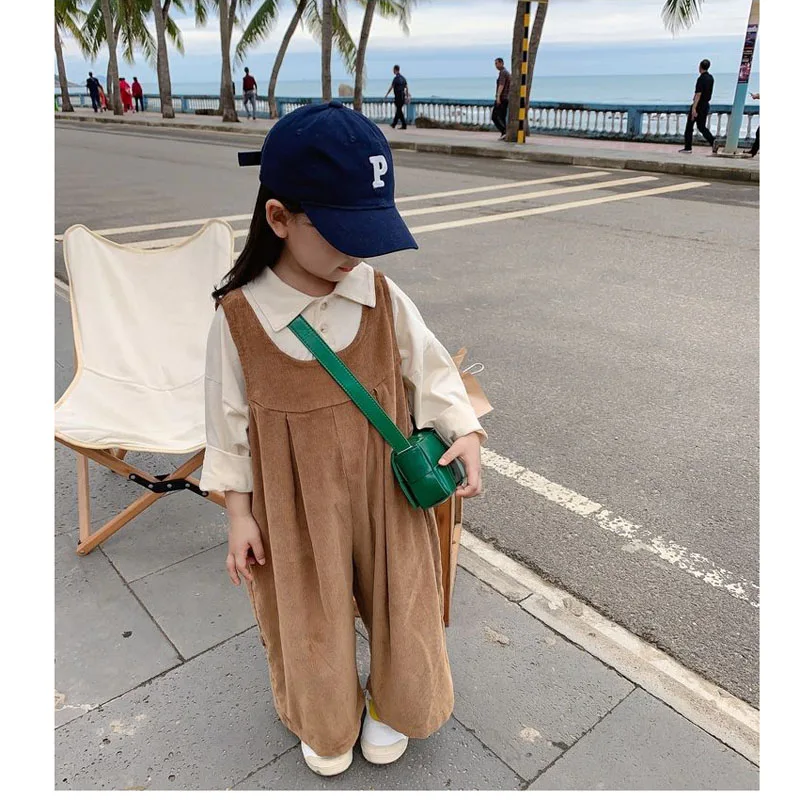 

Solid Color Toddler Long Pants High Quality Children Clothes Girls Overalls Loose Suspender Trousers Kids Jumpsuits Comfortable
