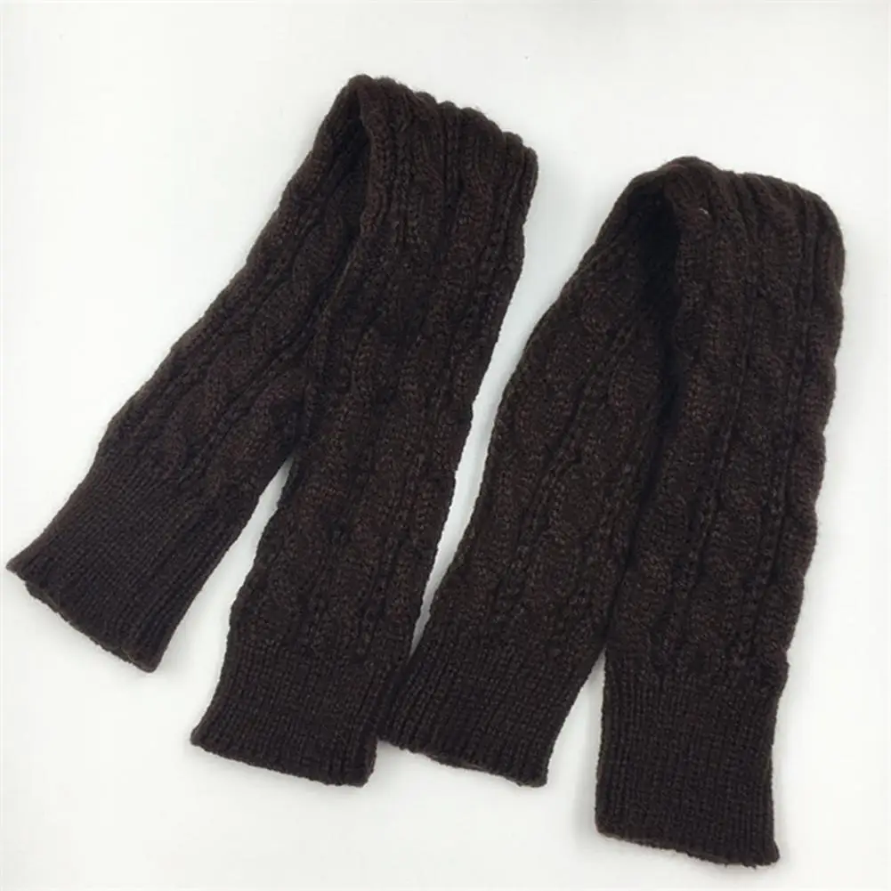 

1 Pair Arm Warmers Charming Lady Thermal Arm Warmers Mittens Solid Color Arm Gloves