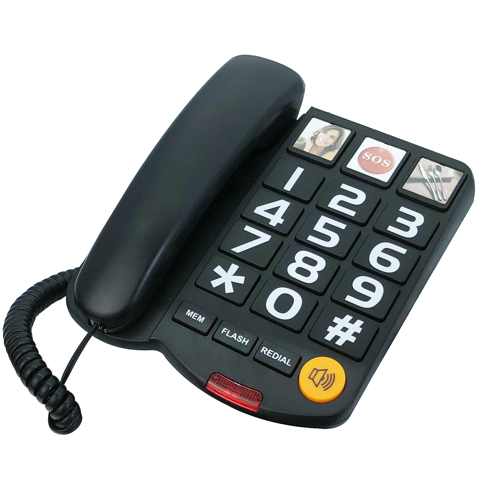 

Corded Telephone, Big Button Phone, Memory Senior Phone, Landline Telephone, Hands Free Wired Telephone, SOS Emegency Telephone