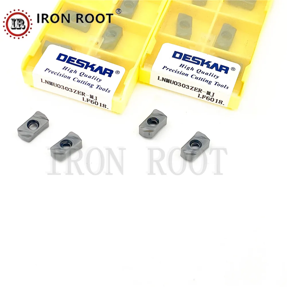 

DESKAR LNMU0303ZER-MJ LF6018 Fast Feed Insert CNC Metal Milling Tool, Milling Carbide Insert for EXN03R Milling Tool Holder