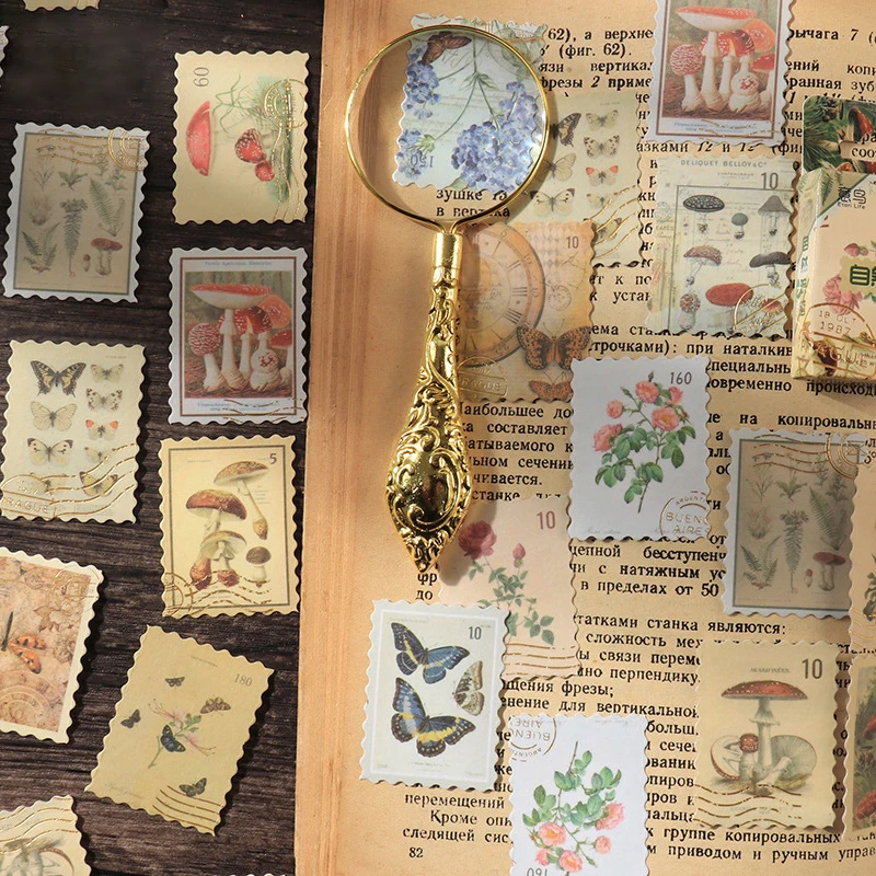 

46Pcs Butterfly Mushroom Flower Stickers Junkl Journal Craft Paper DIY Scrapbooking Diary Album TN Phone Sticker Decorative