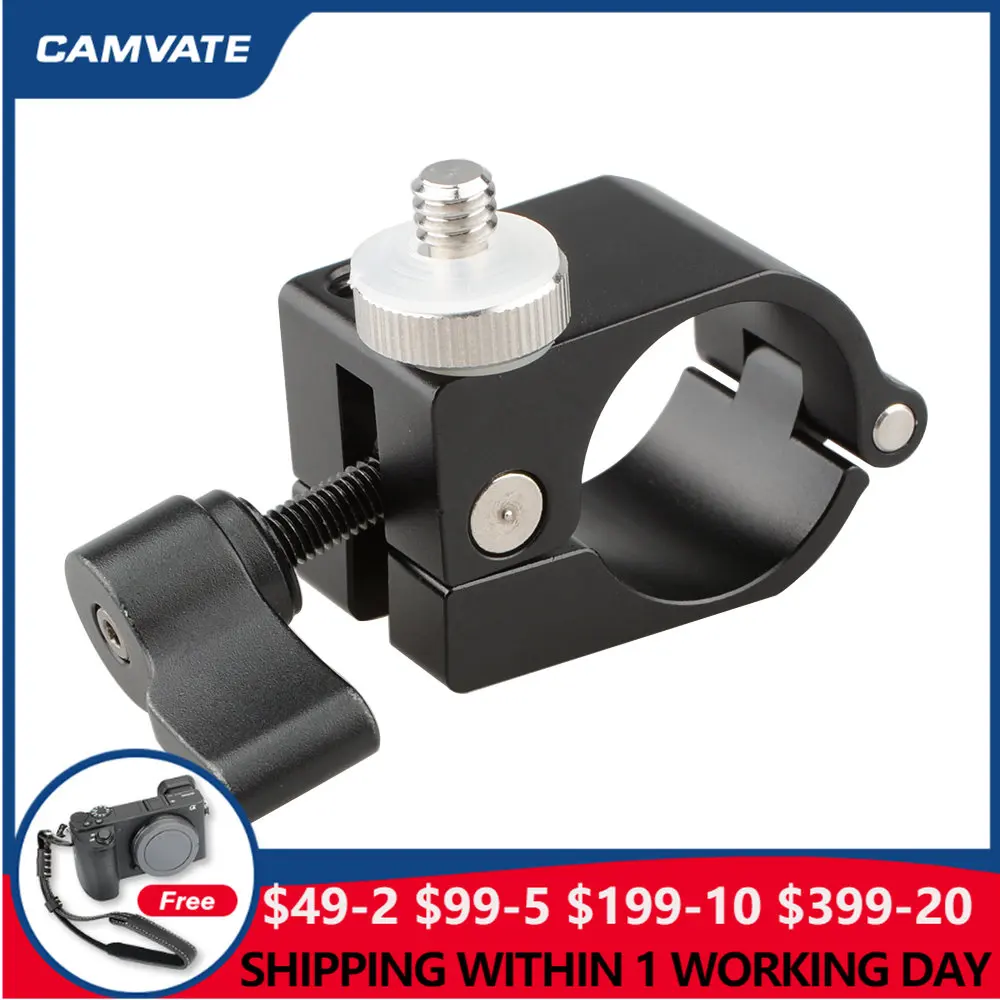 CAMVATE-abrazadera de varilla estándar de aluminio, adaptador de tornillo macho doble para DJI ronin-m, Freefly móvi, 25mm, 1/4 