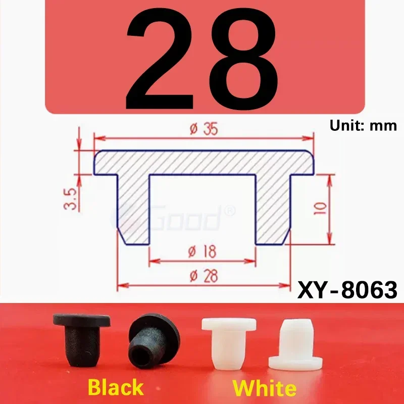 

Черные силиконовые резиновые уплотнительные заглушки, полые заглушки, торцевая заглушка, диаметр 6,8-66,3 мм, Т-образная пробка, пылезащитные заглушки, вставки для труб