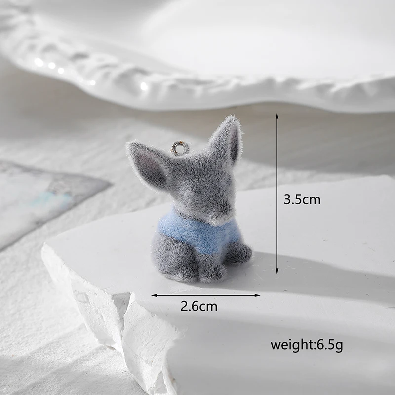 3D Подвески из флока в виде щенка собаки кавайная такса искусственная Подвеска