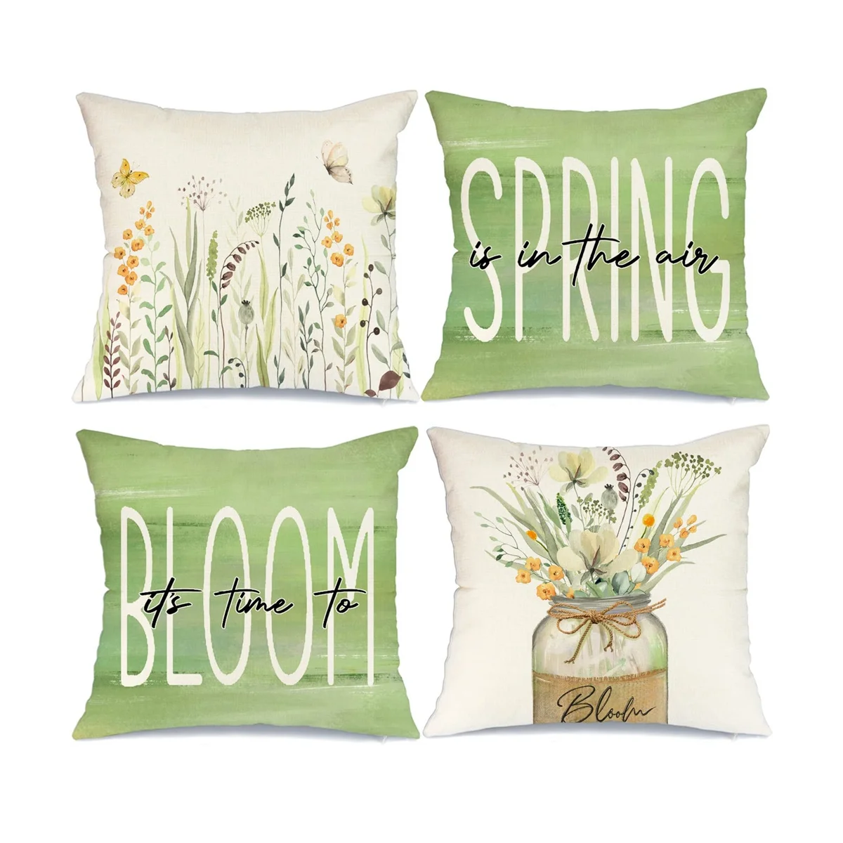 

Spring Pillow Covers 18X18 4 Spring Decorations Farmhouse Throw Pillow Home Sofa Decor Cushion Case
