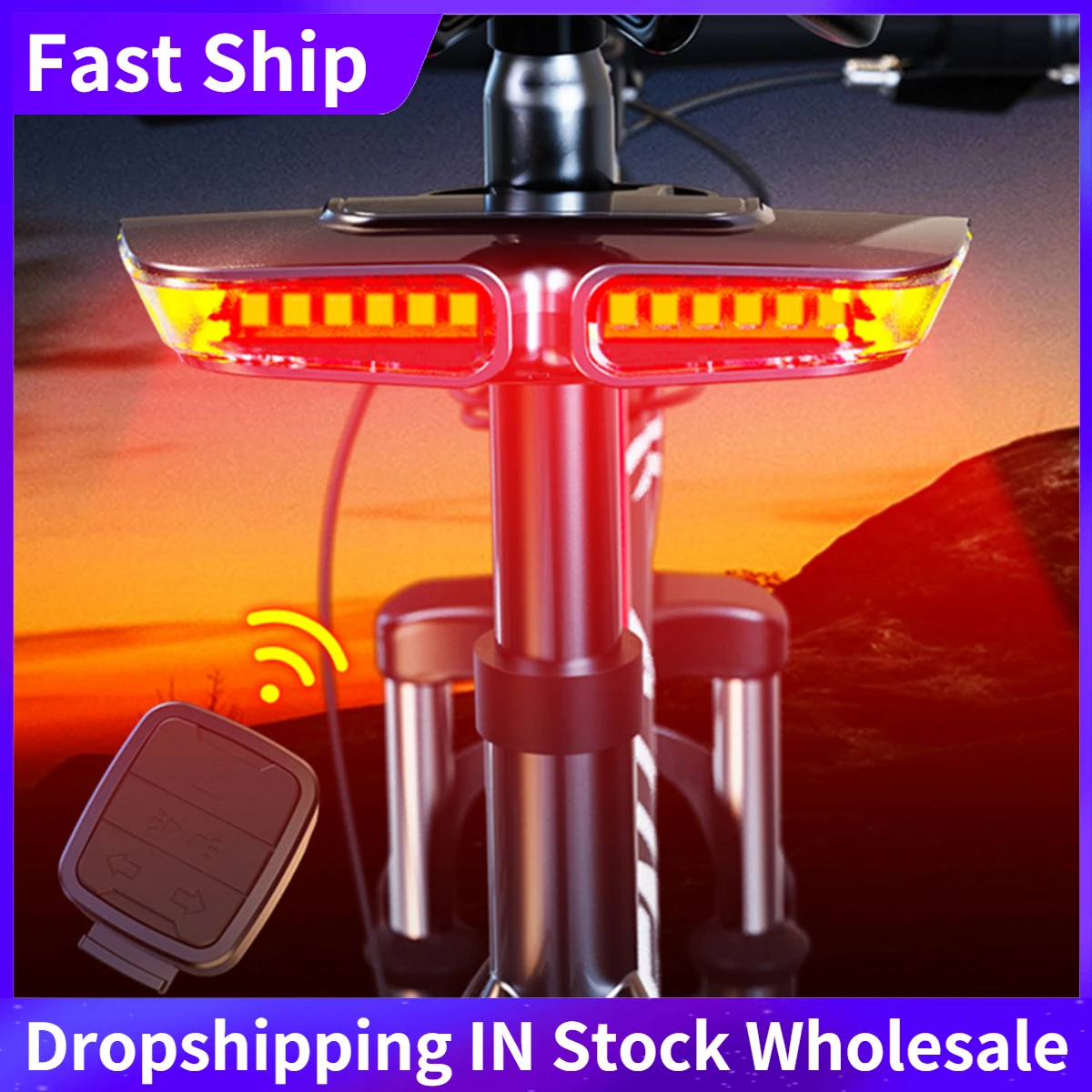 

Bicycle Turn Signal Taillight Remote Control Bike Light USB Rechargeable Safety Night Riding Warning Rear Lamp Cycling Equipment
