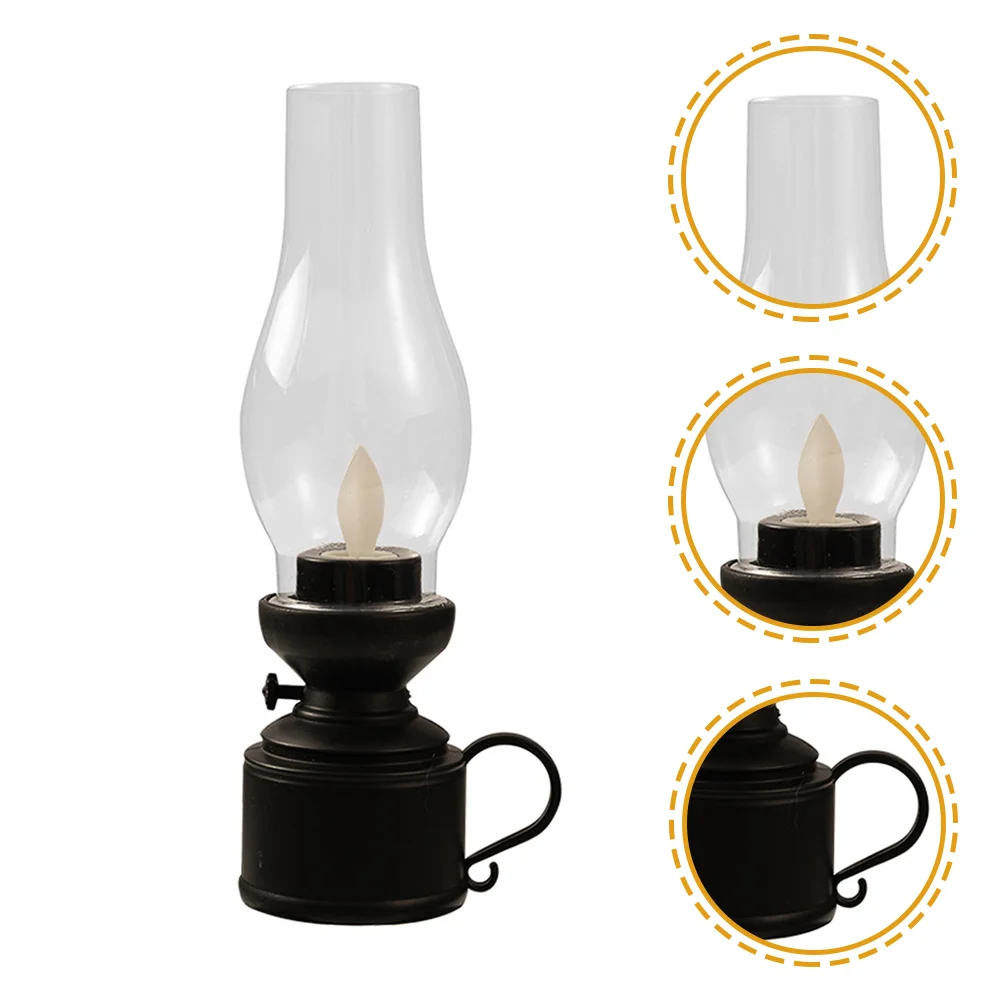 

Electronic Kerosene Lamp Halloween Candles Plastic Bedside Oil Lantern Component Decorative Office