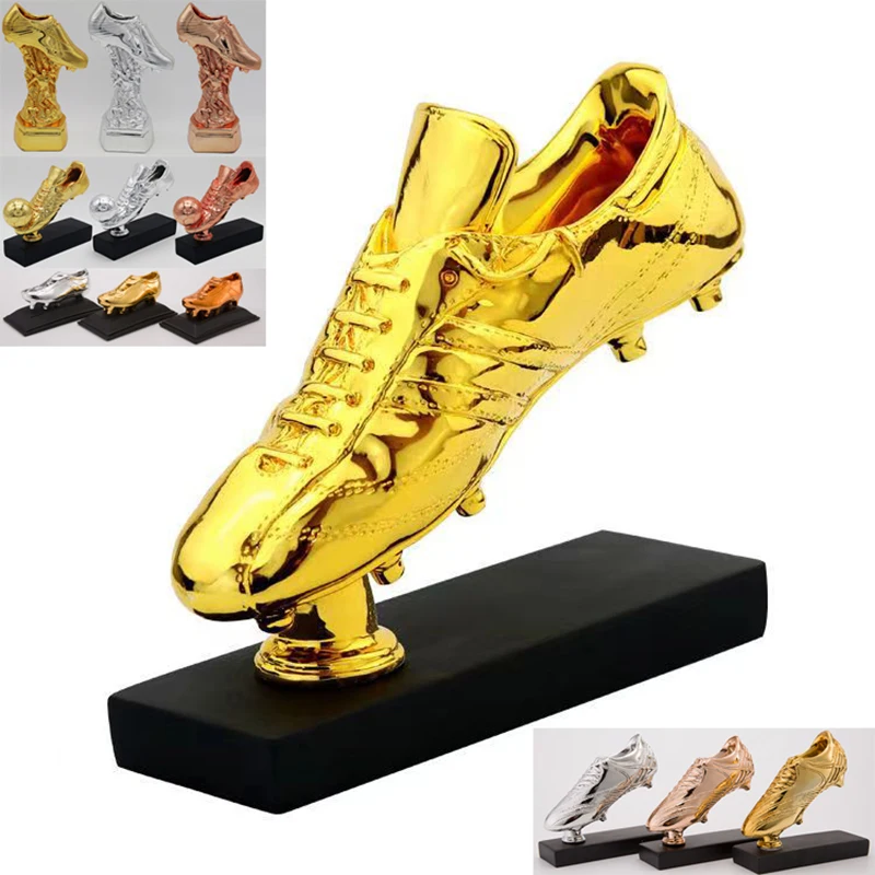 

European Golden Shoe Football Soccer Award Trophy Best Shooter Gold Plated Shoe Boot League Fans Souvenir Cup Gift Resin Crafts