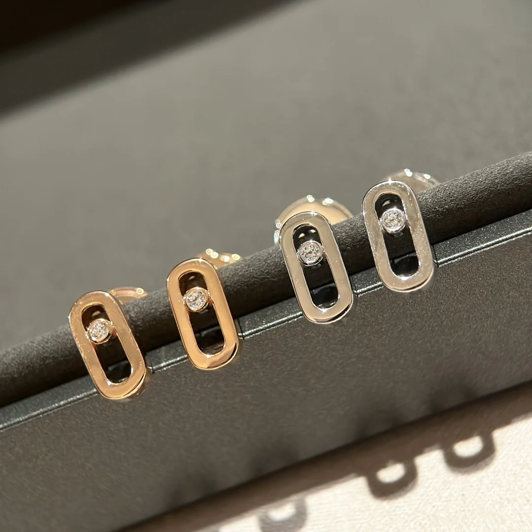 

100% 925 Smooth Diamond Move Uno Women's Diamond Earrings. Not Fading Or Allergic.