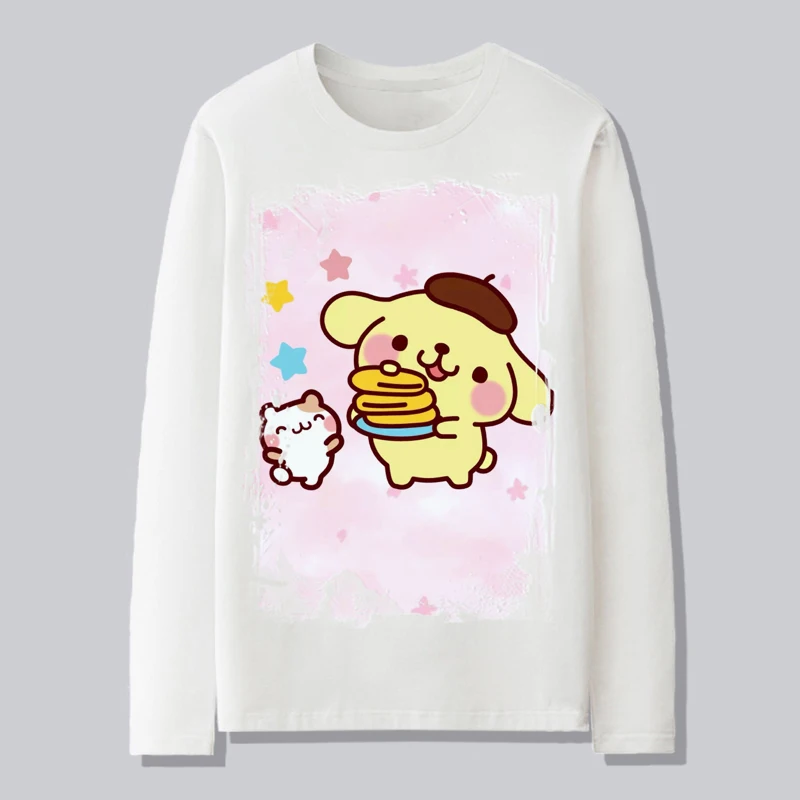 Футболка с рисунком Sanrio Jade Cinnamon Dog новая осенняя хлопковая свободная пара