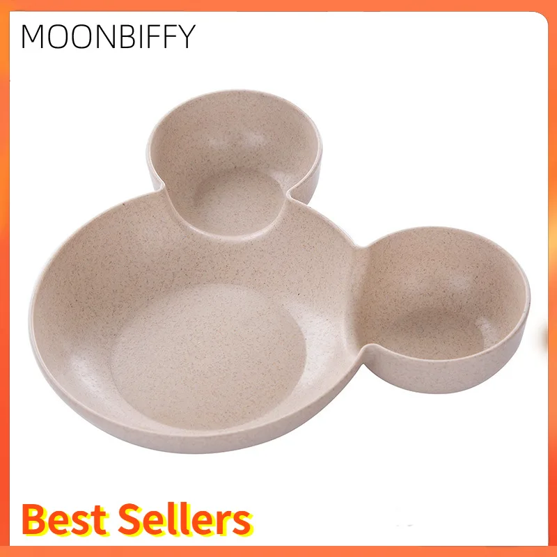 

Kid Cartoon Mouse Mickey Bowl Plates Lunch Box Kid Baby Kids Infant Rice Food Bowl Plastic Dinnerware snack plate