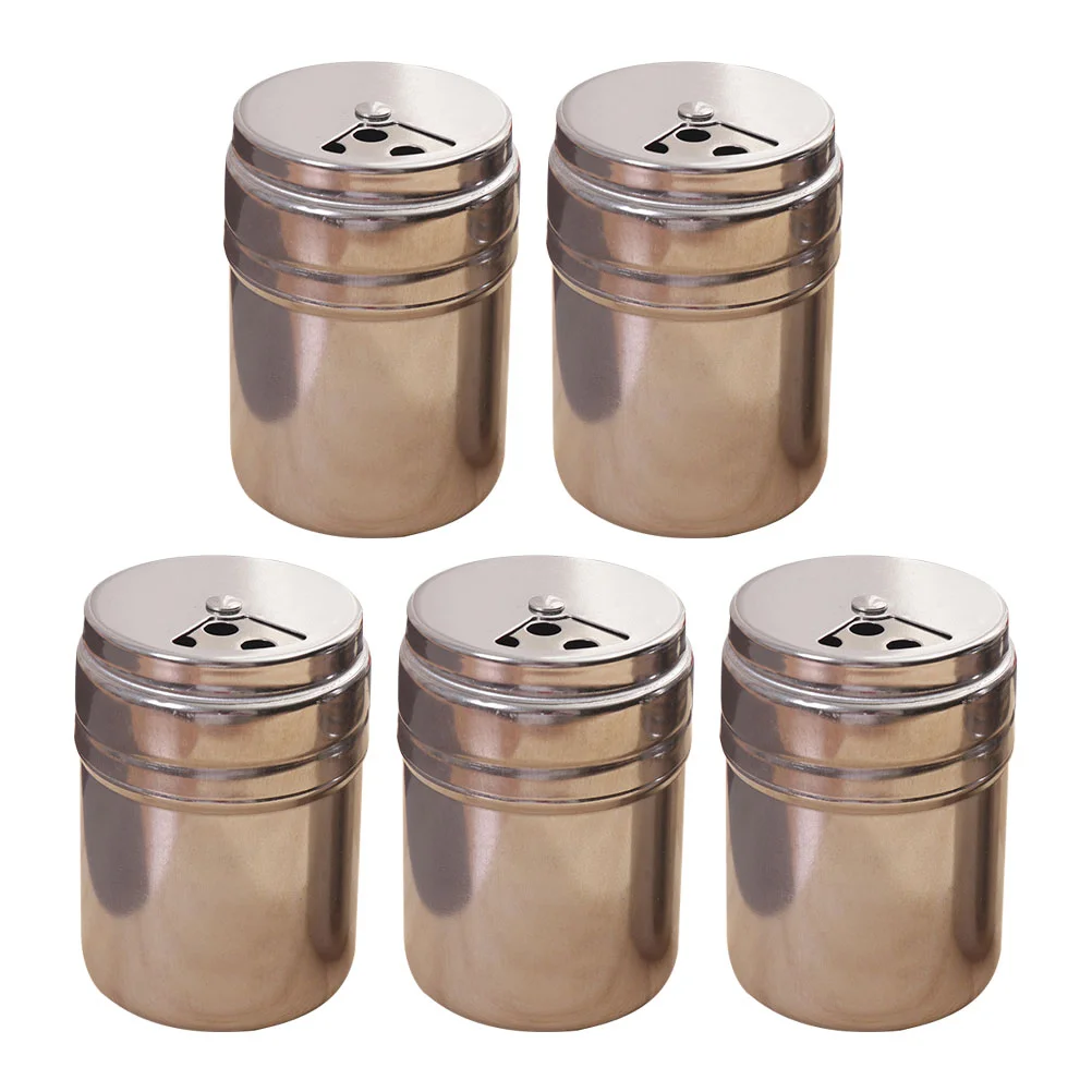 

5pcs Stainless Steel Seasoning Box Empty Condiment Box Seasoning Containers