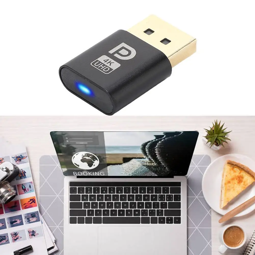 

DP подключаемый адаптер виртуального дисплея EDID Безголовый эмулятор призрака 4K DP порт дисплея виртуальный дисплей аксессуары для видеокарт...