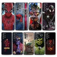 phone case for samsung a01 a02 a03s a11 a12 a21s a32 5g a41 a72 5g a52s 5g a91 soft case cover iron spider man marvel brand
