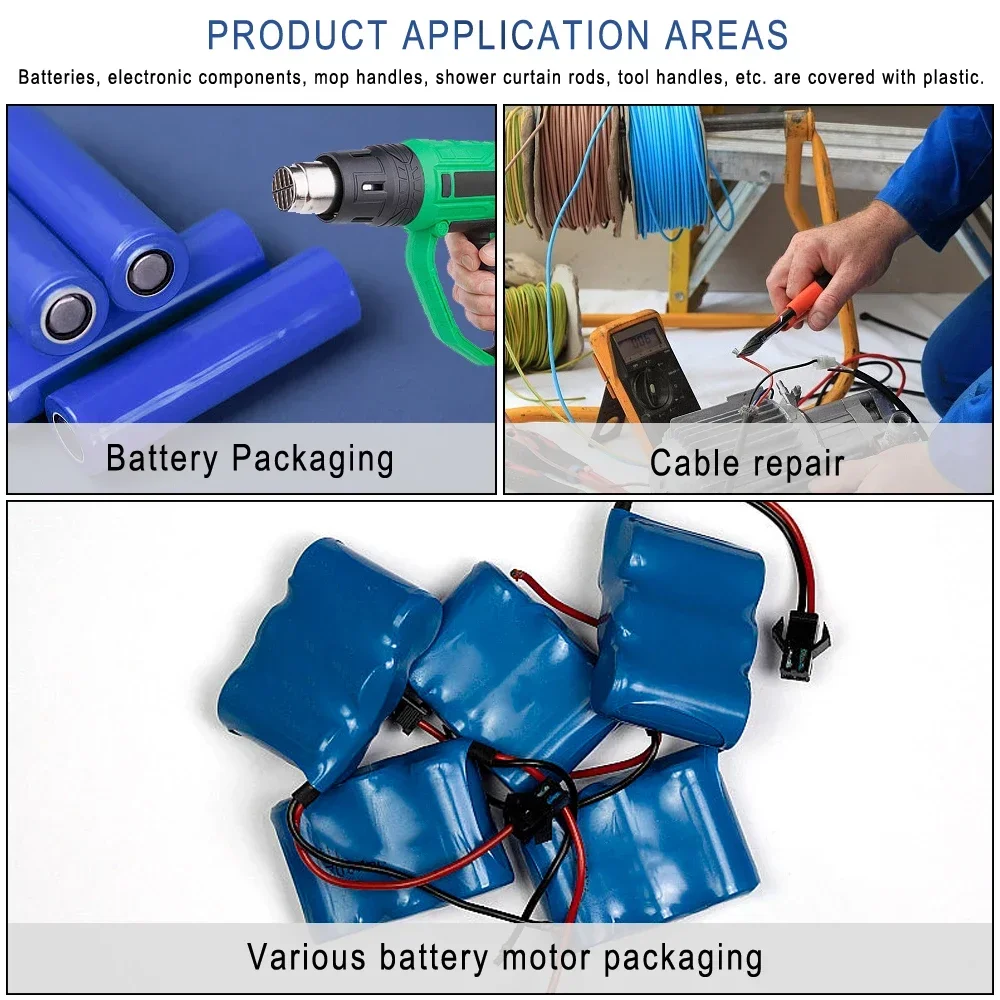Термоусадочная трубка из ПВХ 1 м синяя Изолированная пленка оболочка для кабеля