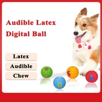 new latex pet ball dog toy audible latex digital ball sounding toys tooth cleaning chew toy pets interactive pet supplies