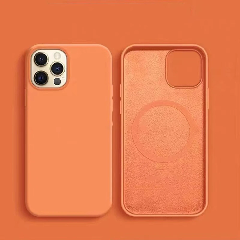 Official Magnetic Liquid Silicone Case With Animation For iphone 12 Pro Max 12 mini Multicolor Back Case Wireless Charging Cover