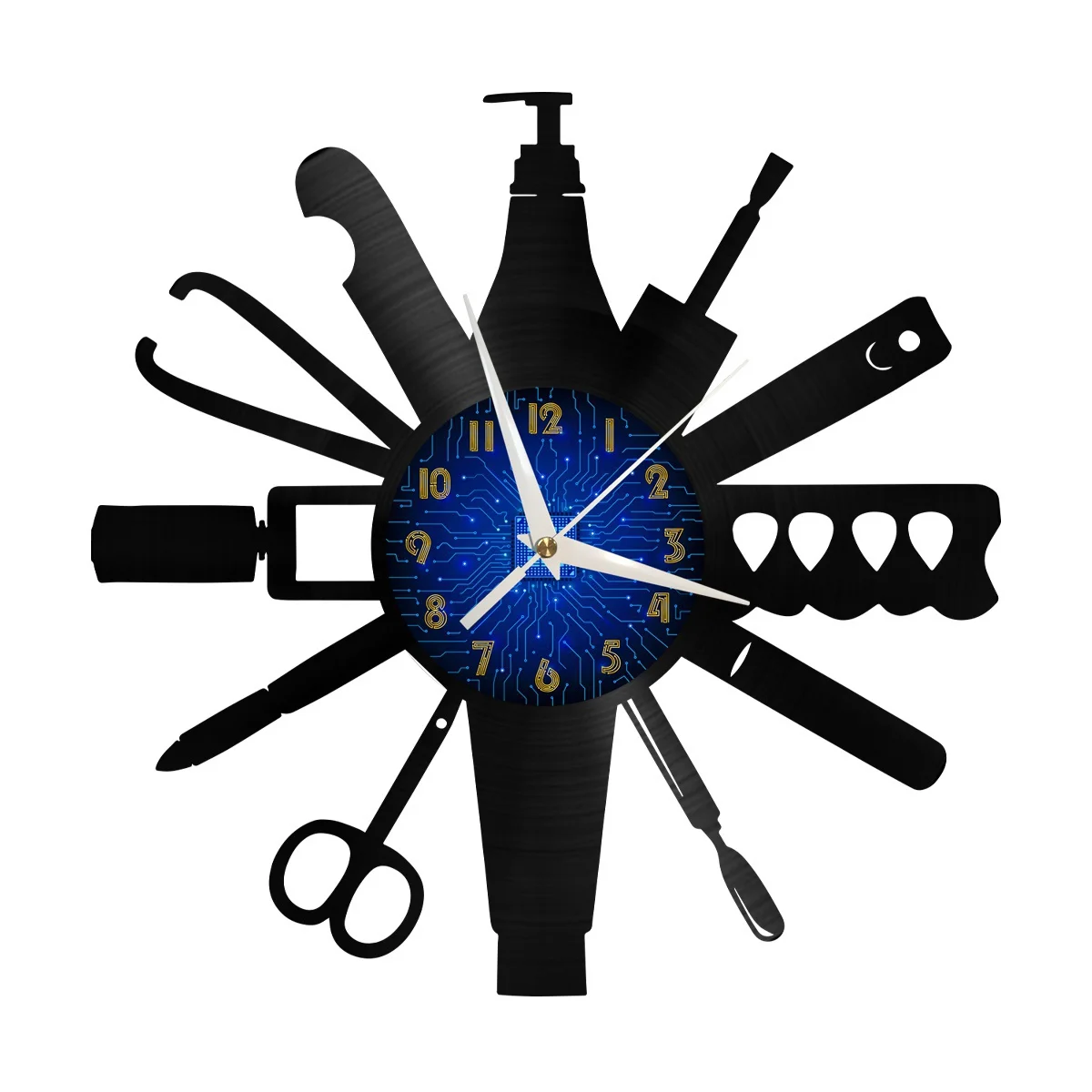 

Beauty Tools Vinyl Wall Clock, Vinyl Record Clock Wall Art Silent & Non-ticking