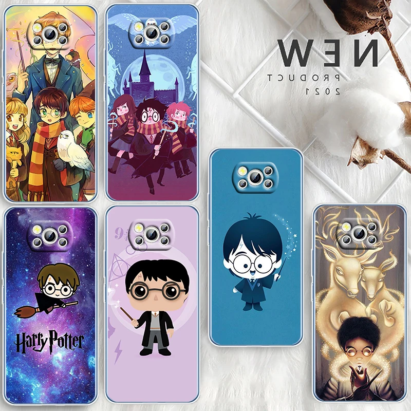 

Art Cute Potters Wand Harries Phone Case For Xiaomi Mi Poco X4 X3 NFC F4 F3 GT M5 M5s M4 M3 Pro C40 C3 5G Transparent Cover