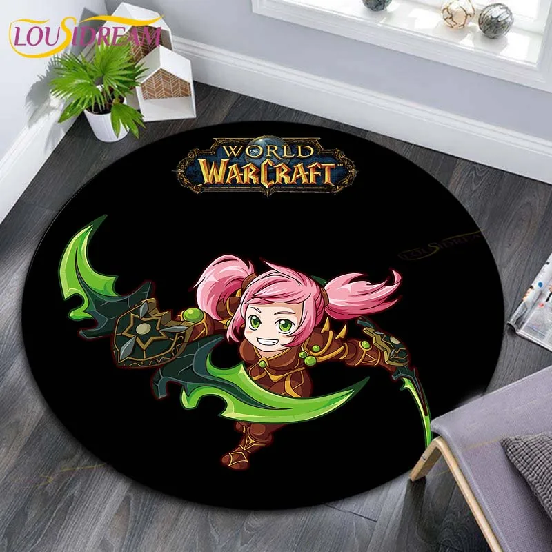 

Круглый ковер World of Warcraft, напольный коврик, фланелевый детский Противоскользящий коврик для детской комнаты