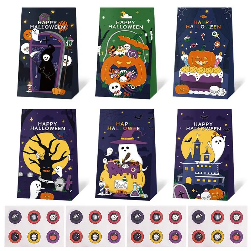 

На Хэллоуин с надписью Trick Or Treat Bag 24 шт. изысканные плоские пакеты из крафт-бумаги, многофункциональные пакеты для фокусов или подарков Goodie