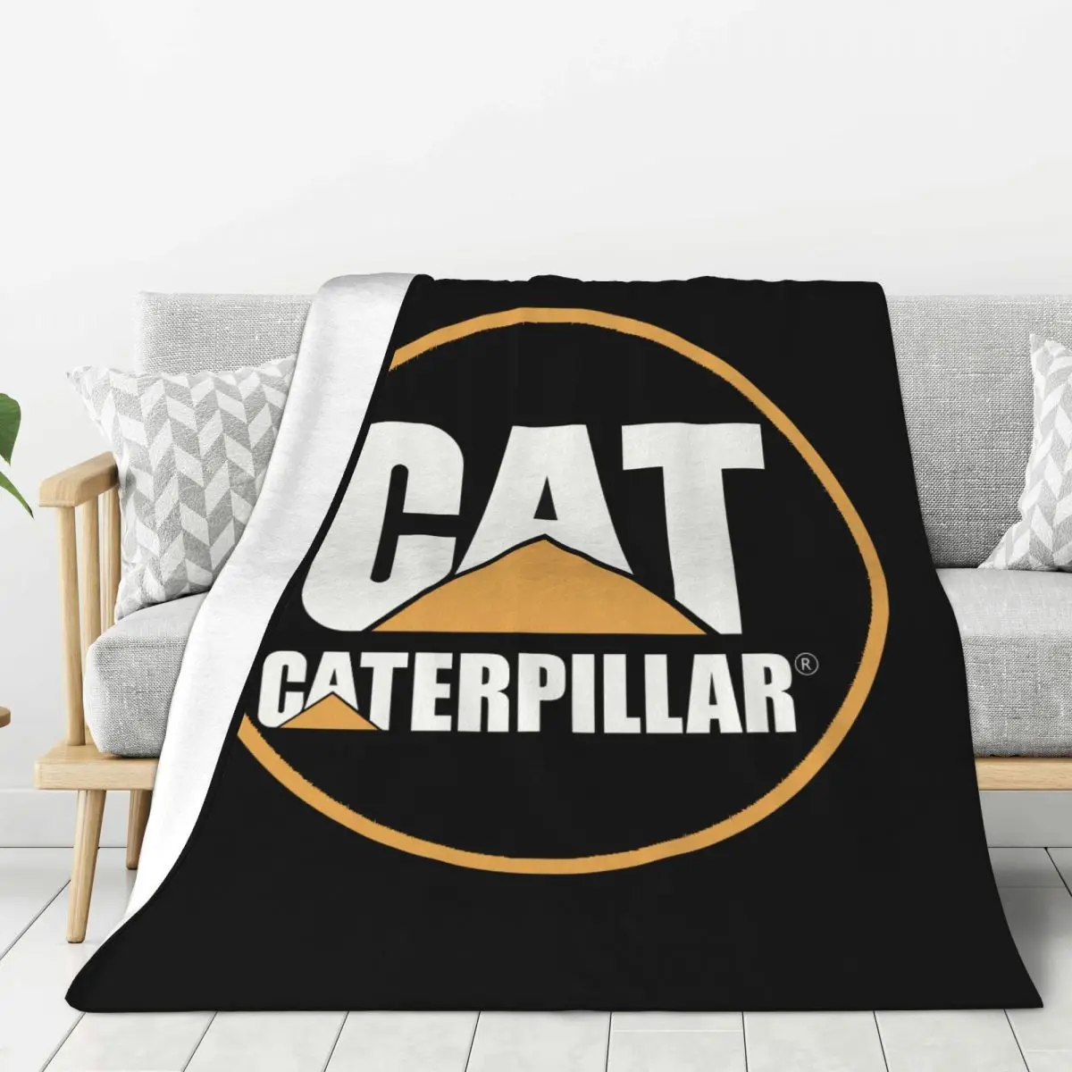 C-Caterpillar кошка экскаватор логотип фланелевое одеяло мягкое и удобное домашнее