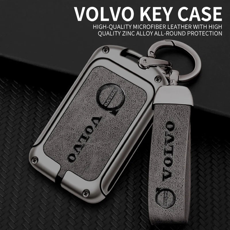 Кожаный чехол для дистанционного ключа из цинкового сплава Volvo S60 S90 XC40 XC60 XC90 V60 V90