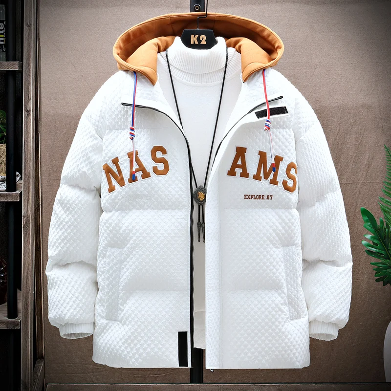 New autumn and winter men's large cotton jacket casual cotton jacket down jacket cotton jacket bread jacket hood