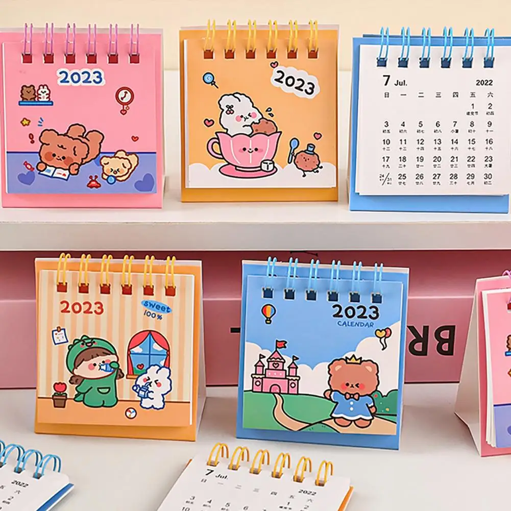 

Space-saving Time Management Plan 2023 Cute Creative Smooth Page Turning Mini Desk Calendar School Supplies