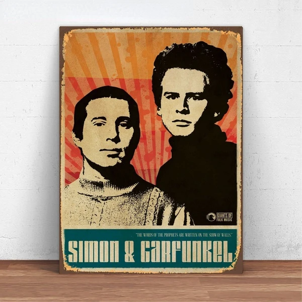 

Simon & Garfunkel, фолк-музыка, винтажный Ретро металлический жестяной знак, металлический знак, Настенный декор, Постер для домашнего декора, подар...