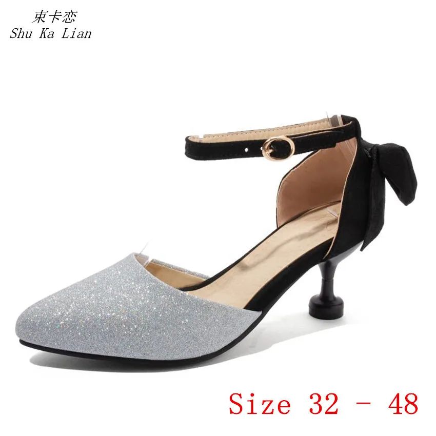 

Women High Heels Pumps D'Orsay High Heel Shoes Stiletto Woman Party Shoes Kitten Heels Small Plus Size 32 - 48
