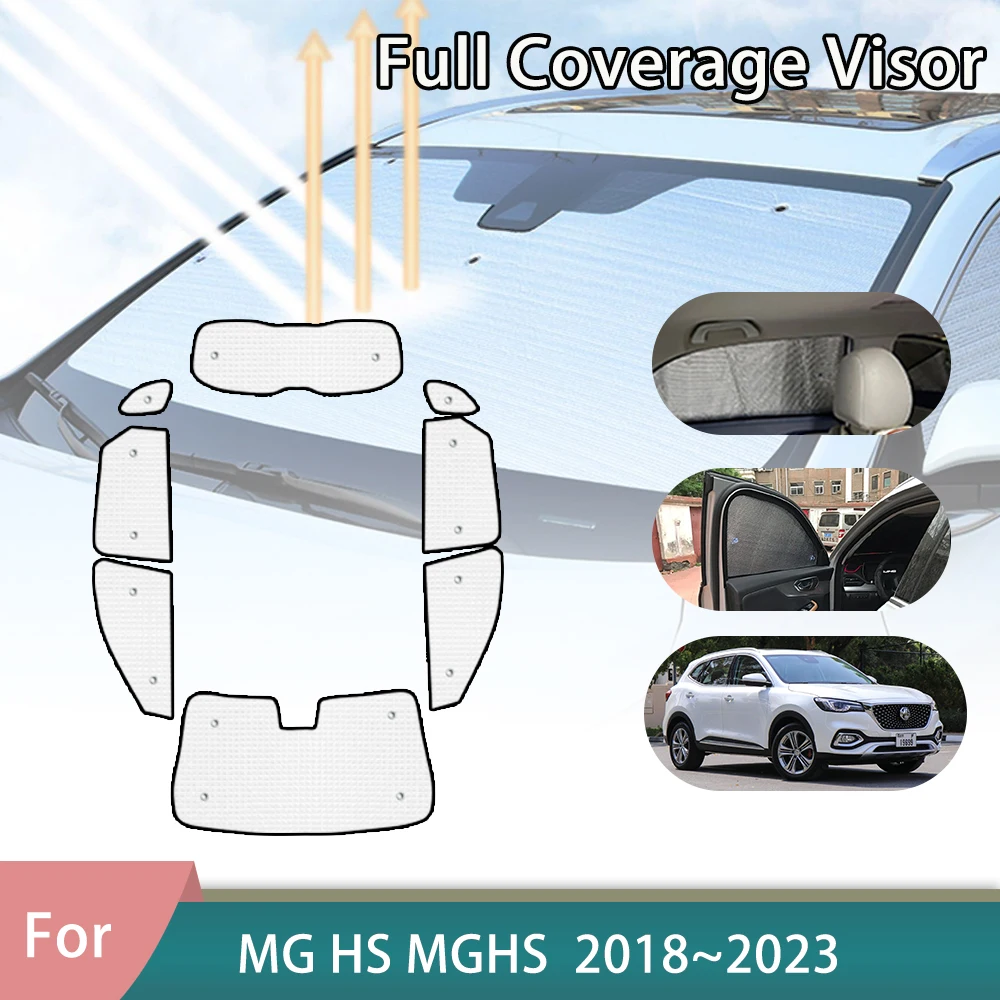 

Car Full Coverage Sunshades For MG HS EHS Phev AS23 2018~2023 Anti-UV Window Sun Shade Visor Windshield Cover Auto Accessories
