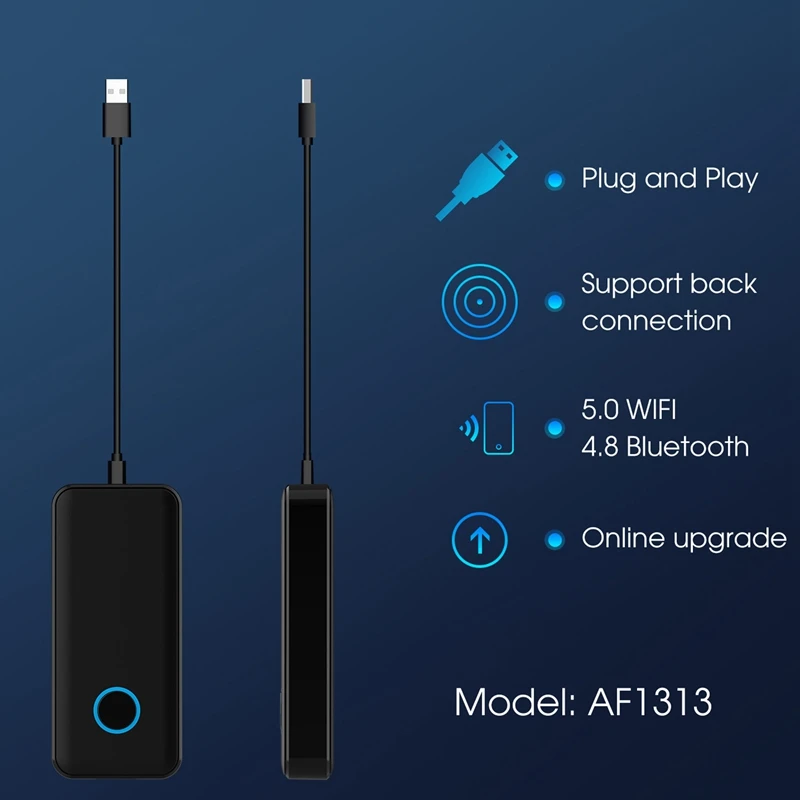 

2 In 1 Wired & Wireless Carplay Wireless Android Auto Dongle For Modify Android Screen Car Airplay