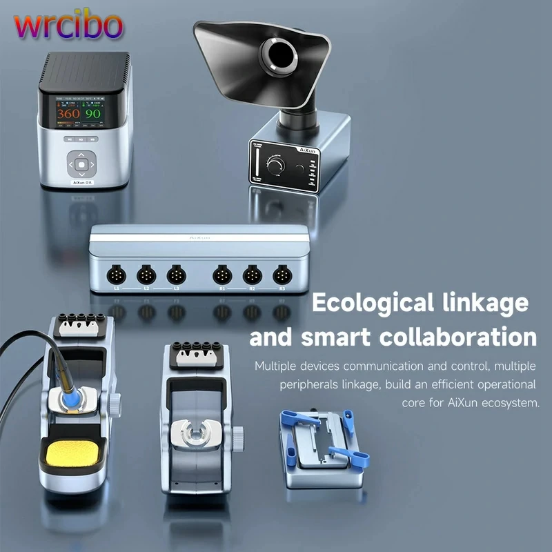 

Док-станция AIXUN EB01, двухканальный вход, порты концентратора 6-в-2 для периферийных устройств Aixun, расширение, ремонт телефона, пайка, док-станция