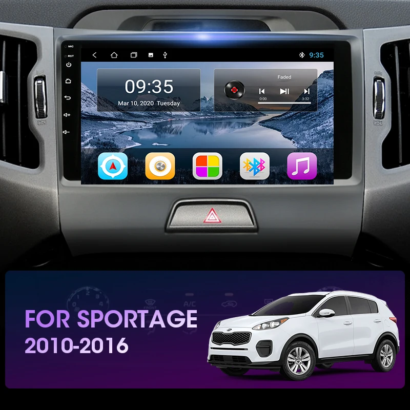 vtopek 9 dsp 4gwifi 2din android 10 0 car radio multimidia video player navigation gps for kia sportage 3 2010 2016 head unit free global shipping