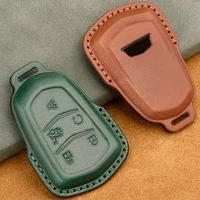 leather key case cover for cadillac esv escalade cts xts srx ats ct5 xt5 xt6 key shell protective shell holder accessories