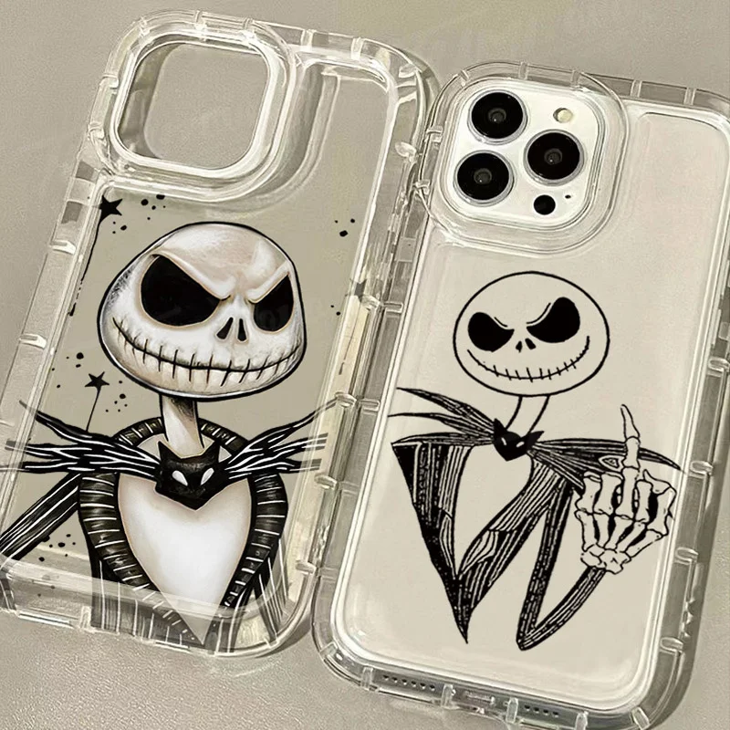 Disney Nightmare Before Christmas Clear Phone Case for OPPO Reno 7Z 8T 5 6 6Z 7 8 10 Pro Plus F9 F11 4G 5G Shockproof Cover
