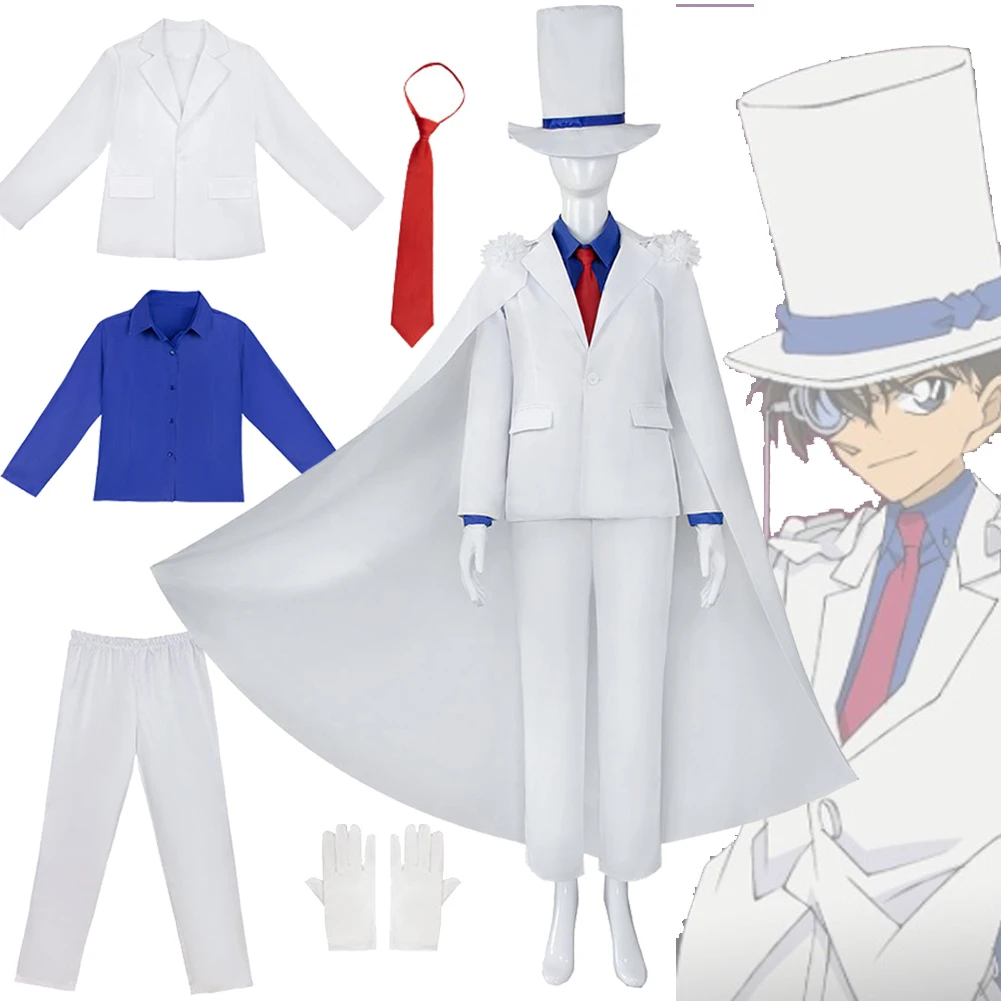 Детский костюм-фантомный вор/Kaitou Kiddo для косплея искусственное пальто брюки