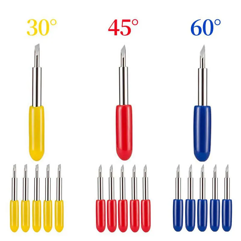 

20Pcs Plotter Blade Set 30/45/60 Degrees Roland Cricut Tool Wood Working Blades Vinyl Cutter Offset Replacement Carving Tool