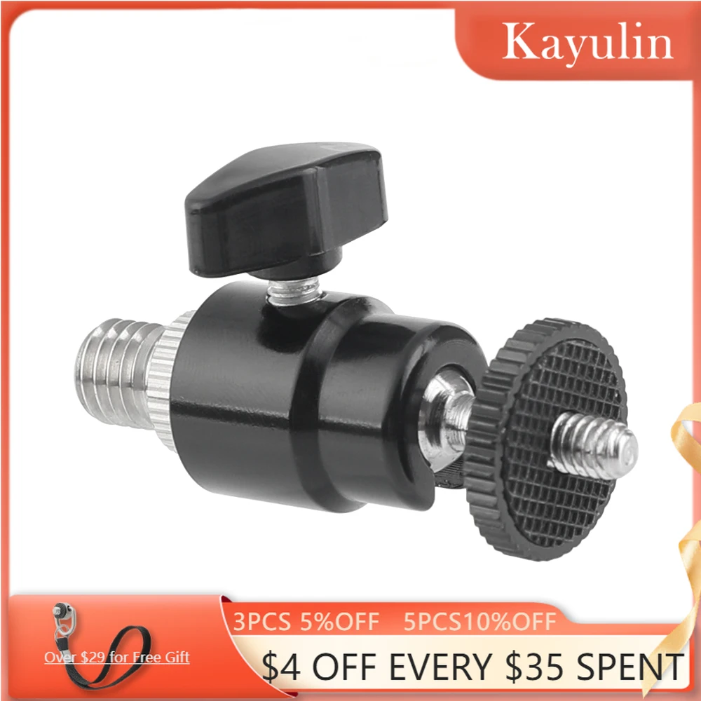 

Kayulin 1/4 inch Mini Ball Head With 1/4 inch Male to M12 Male Double-end Screw Adapter For Camera Accessory Photo Studio