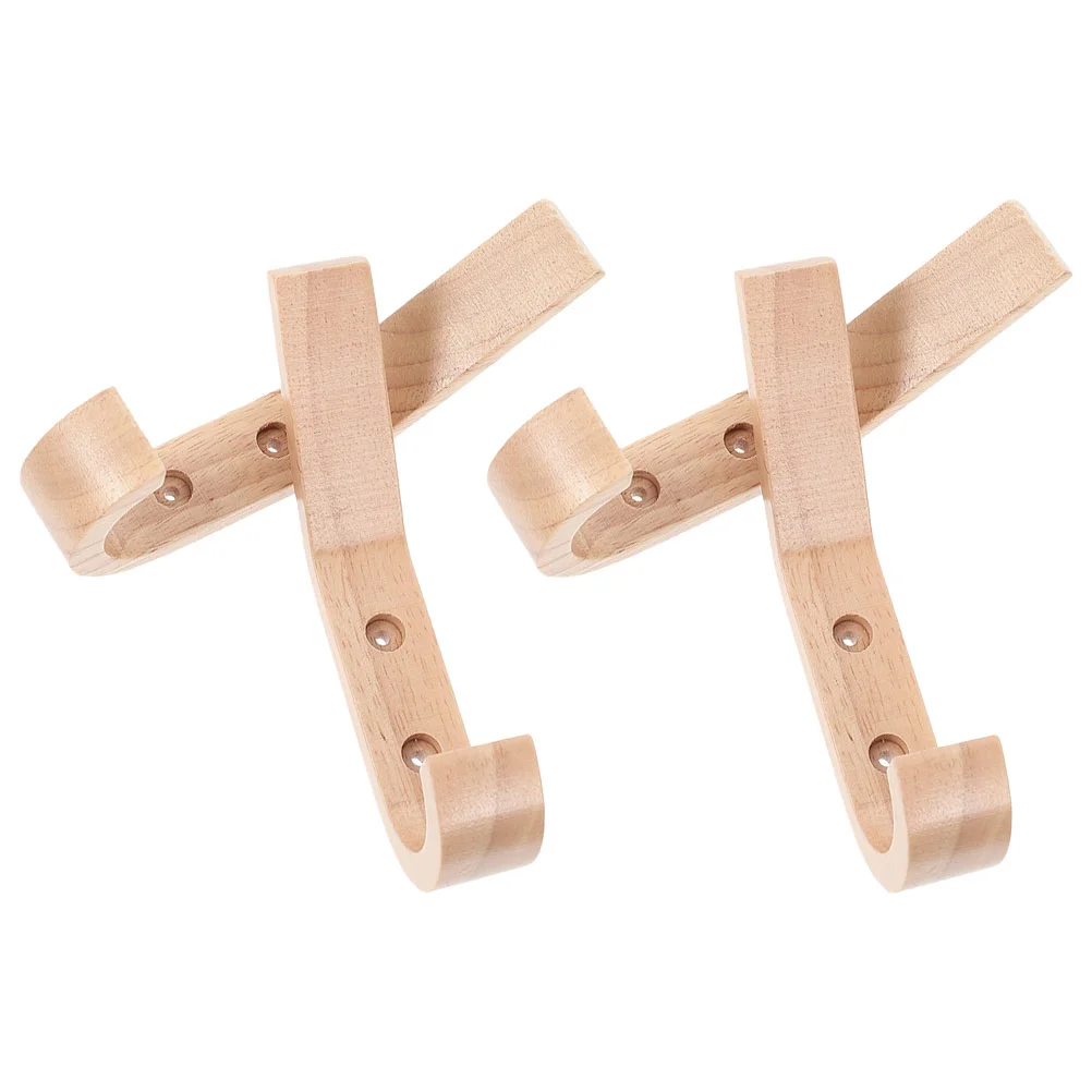 

Hooks Wooden Wall Hook Coat Hat Towel Wood Rack Hanger Living Duty Room Hanging Rustic Fishhook Robe Entryway Shaped Heavy