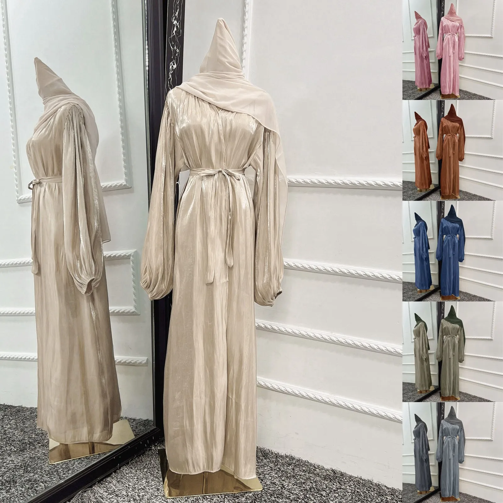 Abaya для женщин комплект из 2 предметов Рамадан Женская молитвенная одежда Дубай