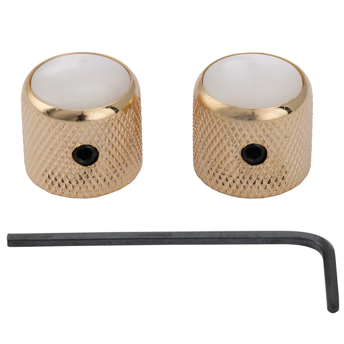 

Musiclily Pro 6 мм стальной белый жемчуг верхняя купольная ручки с установленным винтом для телекастера гитары или точных басов, золото (набор из 2)