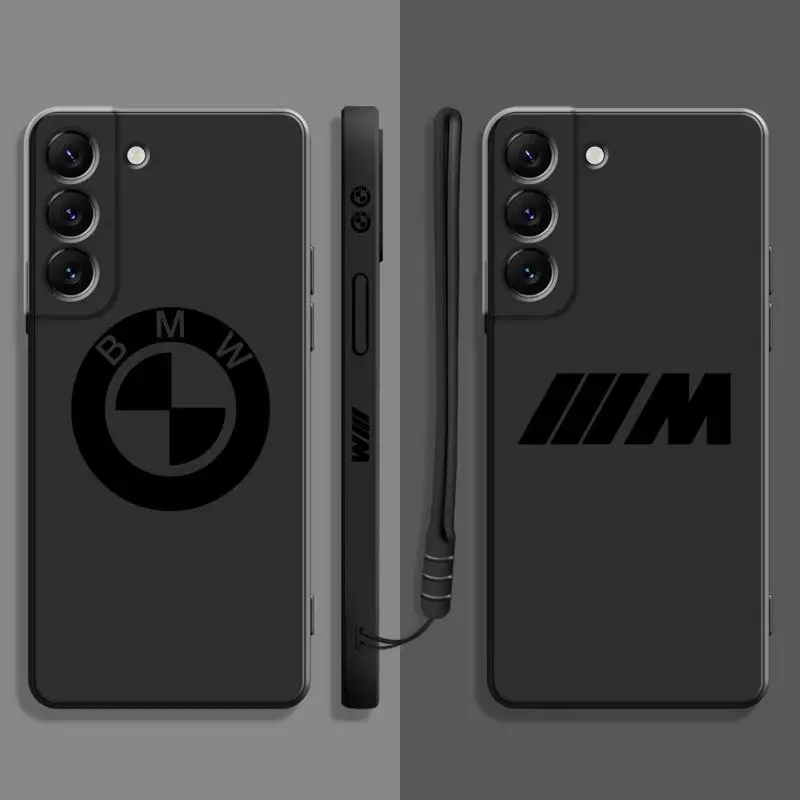 

Luxury BMW-M-LOGO Square Liquid Phone Case For Samsung Galaxy S23 S22 S21 S20 FE Ultra S10 S9 S8 Plus S10e Note 20Ultra 10Plus