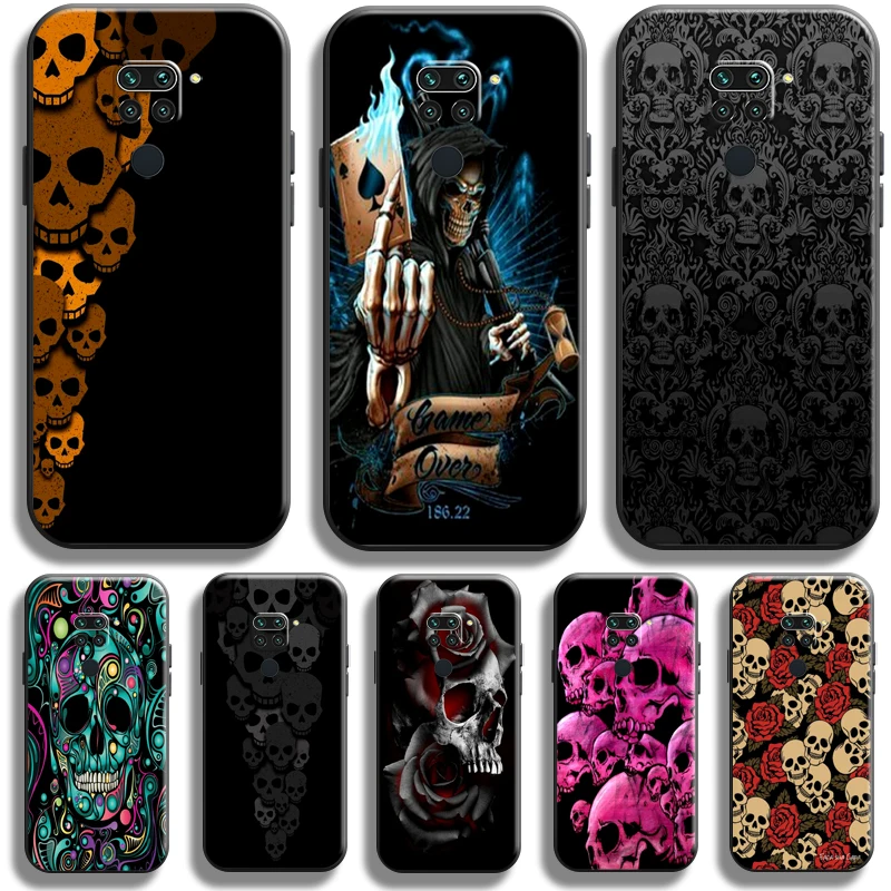 

Grim Reaper Diablo Rose Skull For Xiaomi Redmi Note 9 5G 9T 9S 9 Pro Phone Case Silicone Cover Back Carcasa Soft Funda