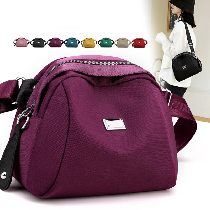 

Shell Small Shoulder Bag For Women 2023 Nylon Wide Strap Crossbody Bag Quality Soft Waterproof Cross Body Purses Large Capacity