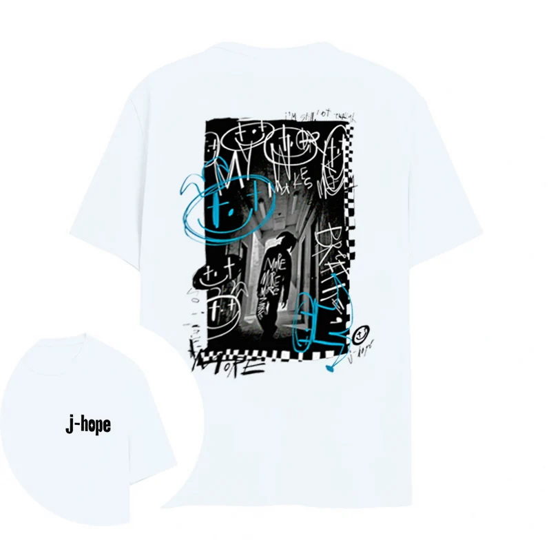 Camiseta de estilo coreano para niños, chaqueta de JHOPE con sombrero de manga corta, Top informal de Hip Hop de manga corta con Jack en la caja