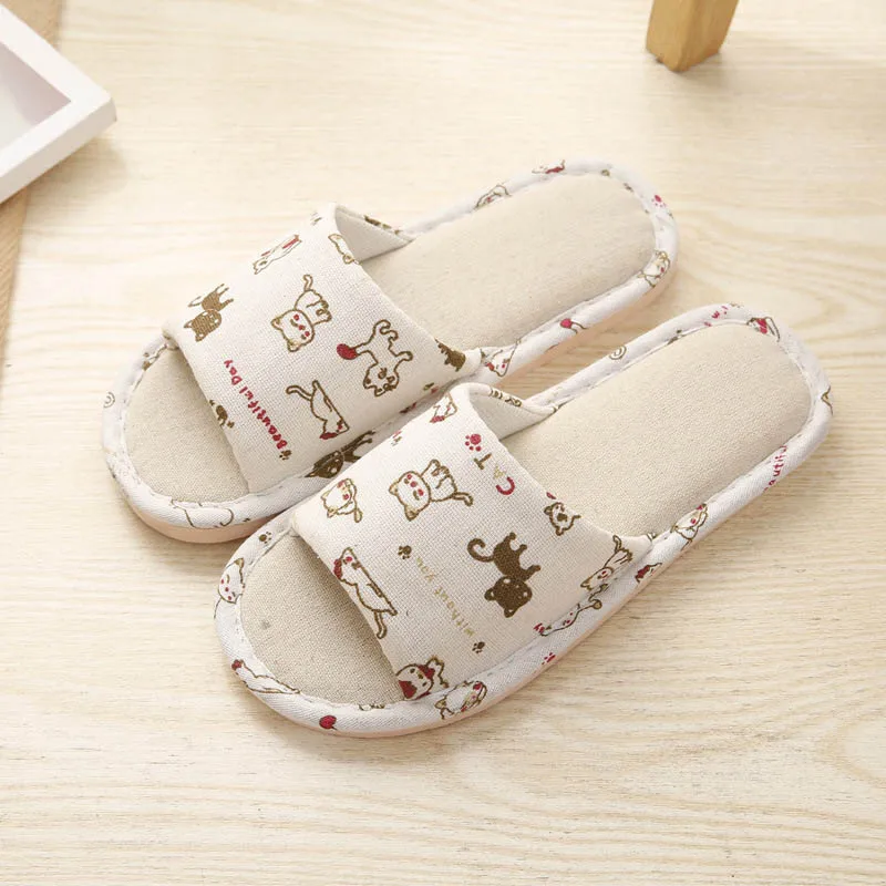 

Women Home soft Slippers Female Floor Couple Linen sandals Spring Autumn Unisex Bedroom Shoes Ladies Flax Flip Flops Y